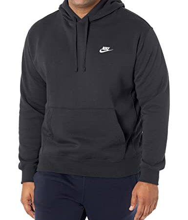 Nike Sportswear Club Fleece, Felpa con Cappuccio Uomo, Nero (Black/Black/White), M