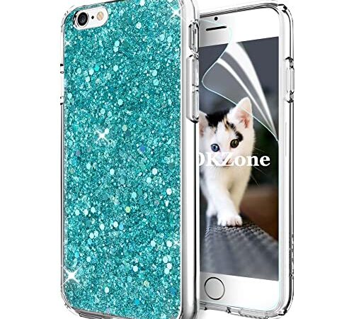 OKZone Cover iPhone 6S,Custodia iPhone 6 Custodia Lucciante con Brillantini Glitters Ultra Sottile Designer Case Cover per Apple iPhone 6 / iPhone 6S 4.7 Pollici (Verde)