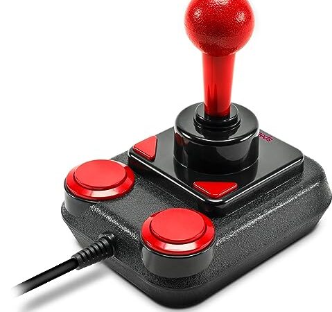 Speedlink COMPETITION PRO EXTRA USB Joystick - Joystick digitale con DirectInput e microinterruttore, Compatibile con Windows e Android, Nero/Rosso