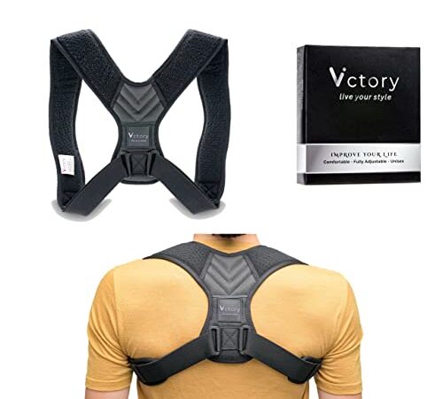 Victory® - Correttore Posturale Spalle Schiena Uomo Donna | Busto Correttore Posturale Schiena Dritta | Supporto Postura Schiena, Tutore Fascia Posturale Regolabile | Correggi Cifosi