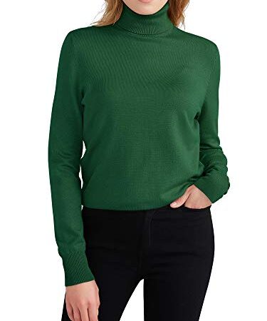 Woolen Bloom Maglione Donna Collo Alto Sweatshirt Maglia Polo Collo Manica Lunga Maglia Pullover Casual Maglieria Felpa Autunno Invernali Primavera