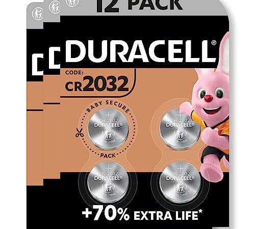 Duracell - 2032, Batteria Bottone al litio 3V, confezione da 8, con Tecnologia Baby Secure per l'uso su chiavi con sensore magnetico, bilance, elementi indossabili (DL2032/CR2032)